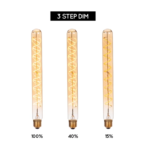 Lucide T32 - Glühfadenlampe - Ø 3,2 cm - LED 3 StepDim (Memory) - E27 - 1x4,9W 2200K - Amber - detail 1